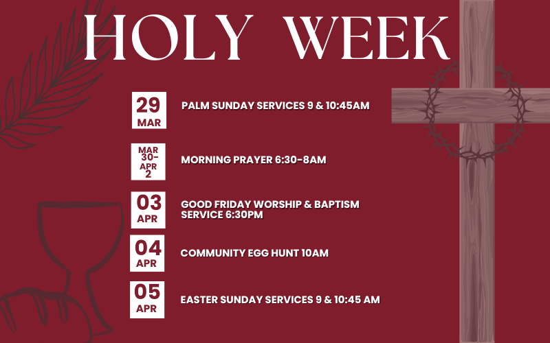 Holy Week Calendar 2026 Instagram Post (800 x 500 px)